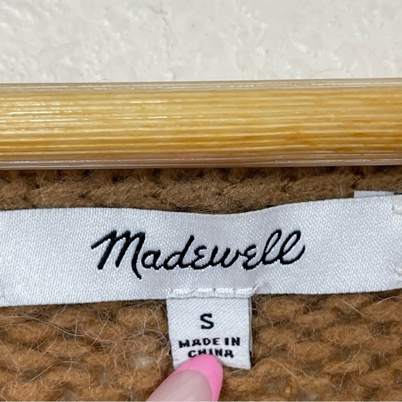 Madewell Wool Alpaca Blend Colorblock Balloon Sleeve Pullover Sweater Size S - Picture 10 of 12